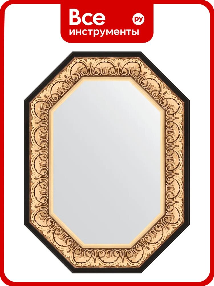 Зеркало EVOFORM в багетной раме - барокко золото 106 mm (60x80 cm) 7241