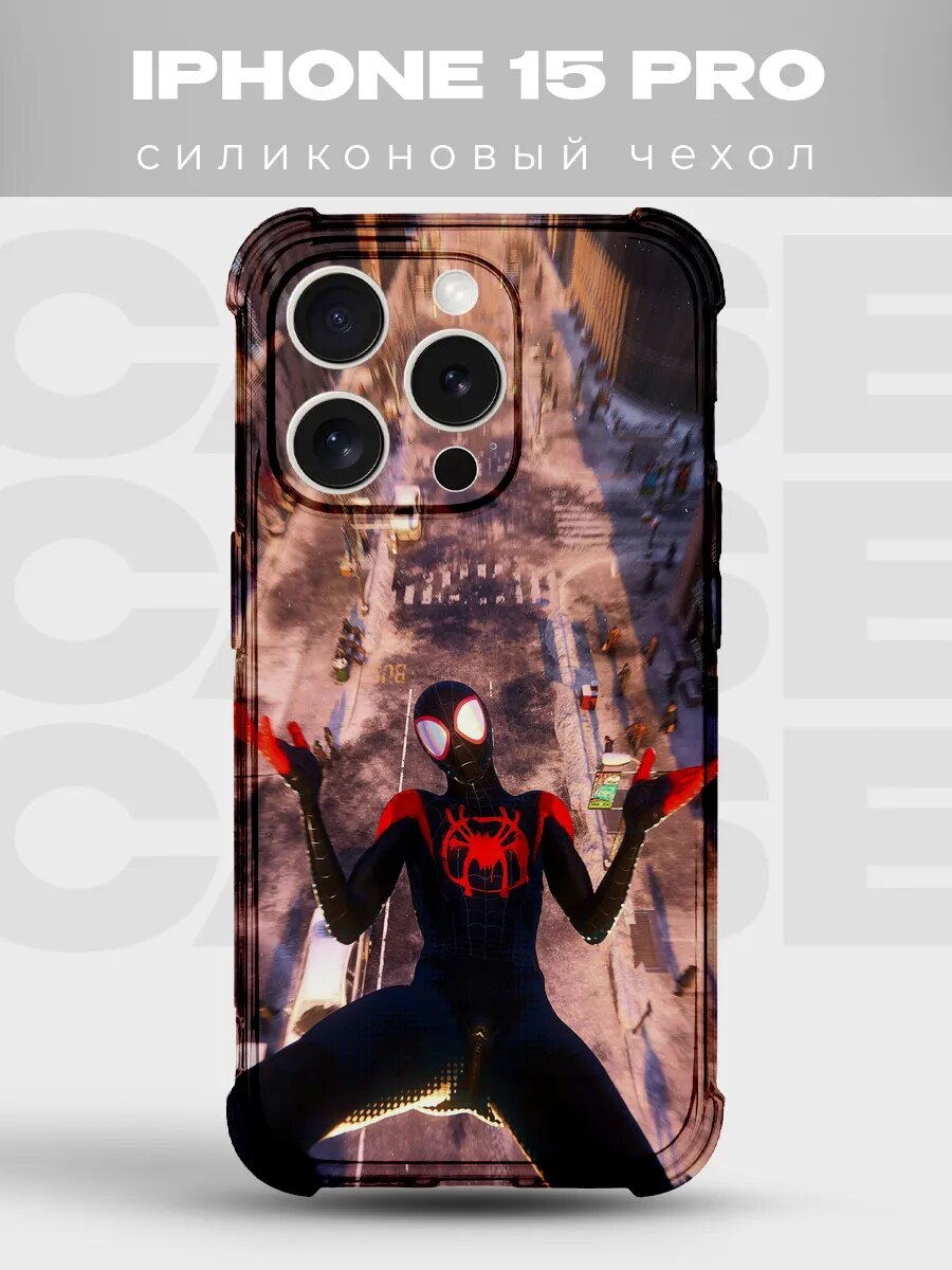 Чехол на iPhone 15 Pro Человек-паук комикс spider man марвел