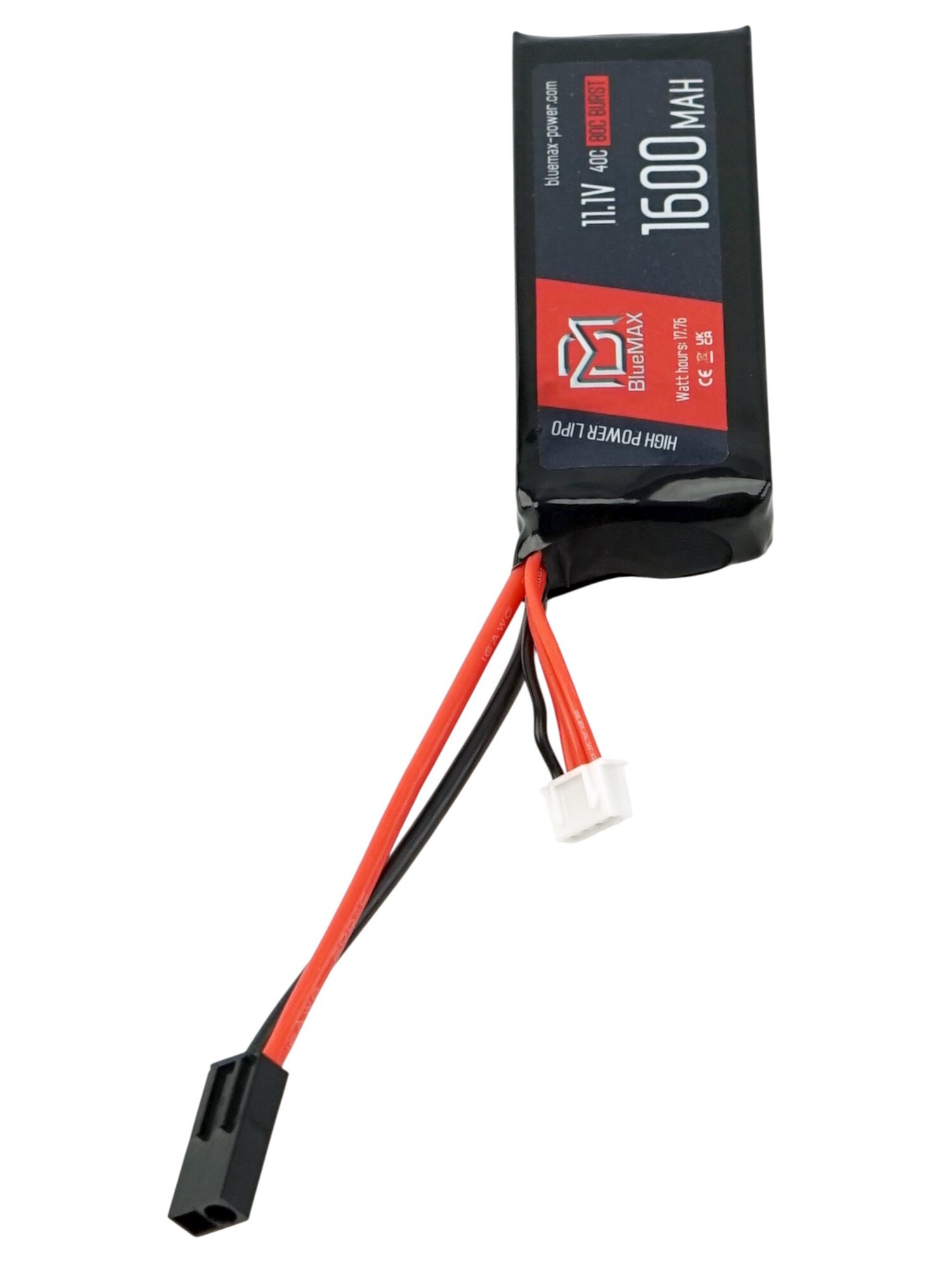 Аккумулятор BlueMAX Li-Po 11.1V 1600mah 40C Brick, 85x34x21 мм