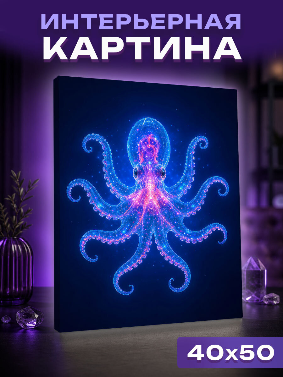 Интерьерная картина Сияние стеклянного осьминога