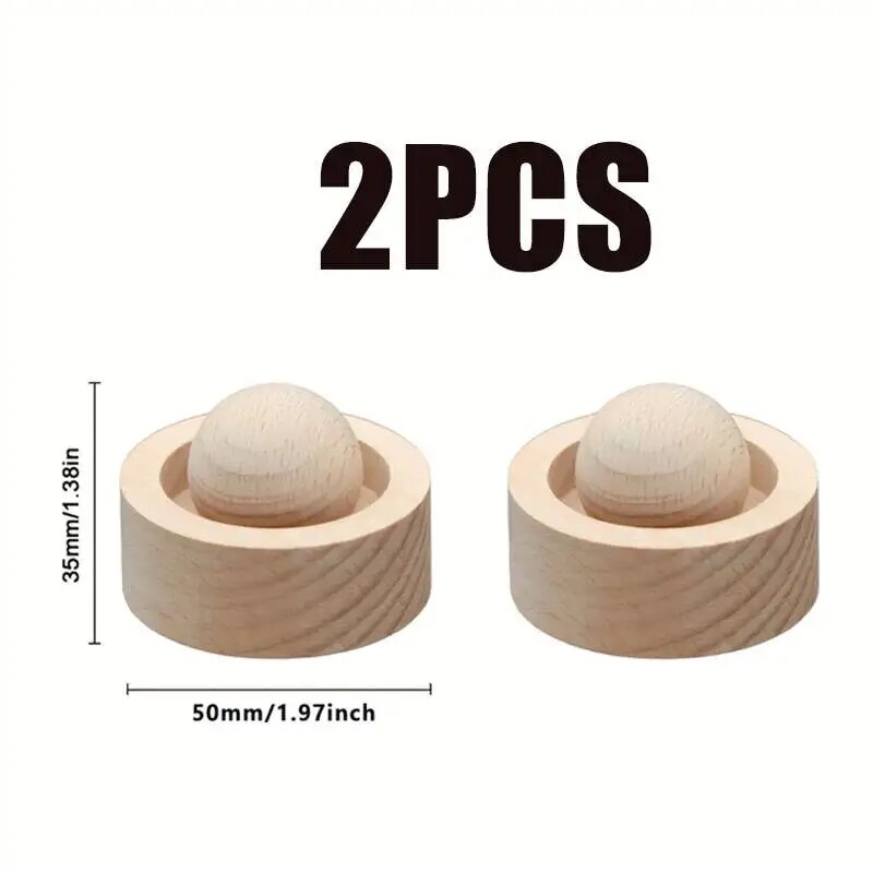 Деревянный сферический ароматизатор для эфирных масел Бежевый, Beech wood-2PCS