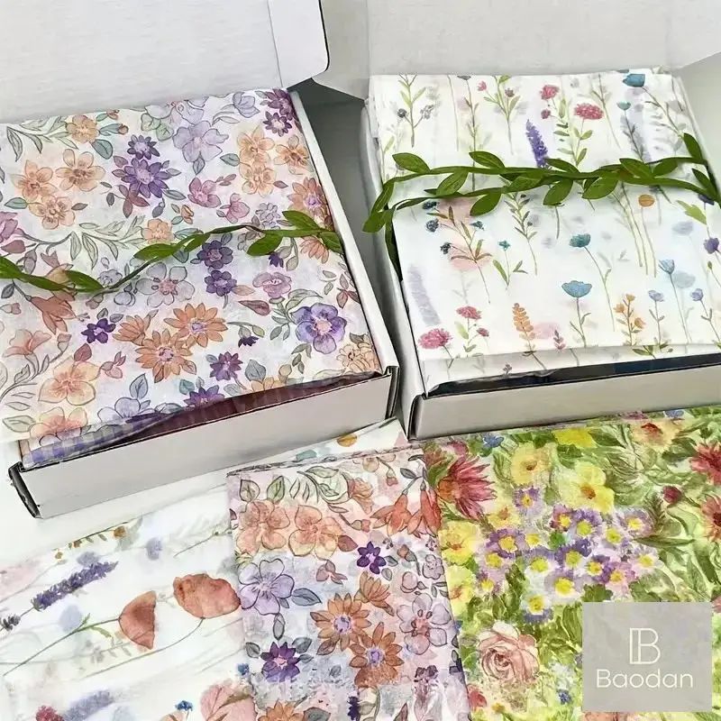 Цветная копировальная бумага для подарков 50x35 см, 10 листов, тонкая упаковочная бумага с мятой текстурой (для цветов, одежды)