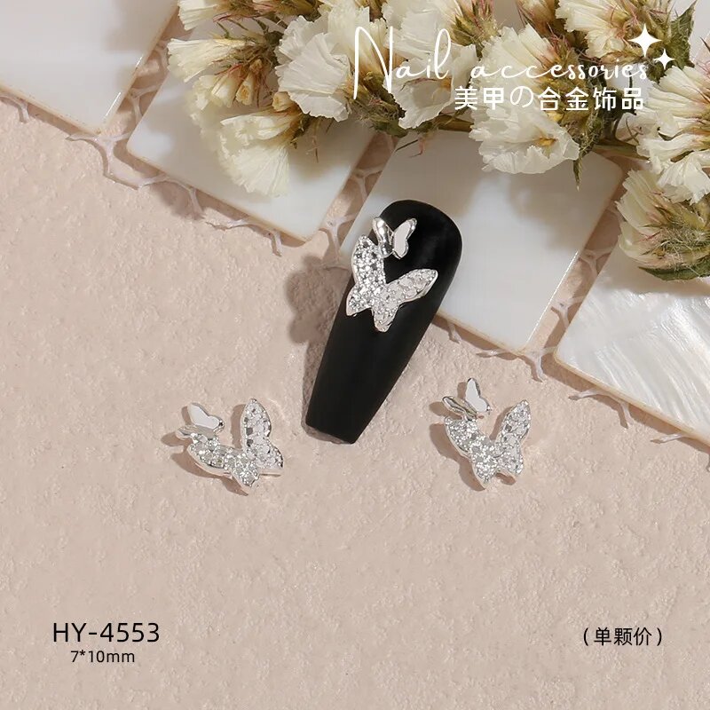 Набор из 10 декоративных бабочек для ногтей Taste-girl Черный, HY-4553