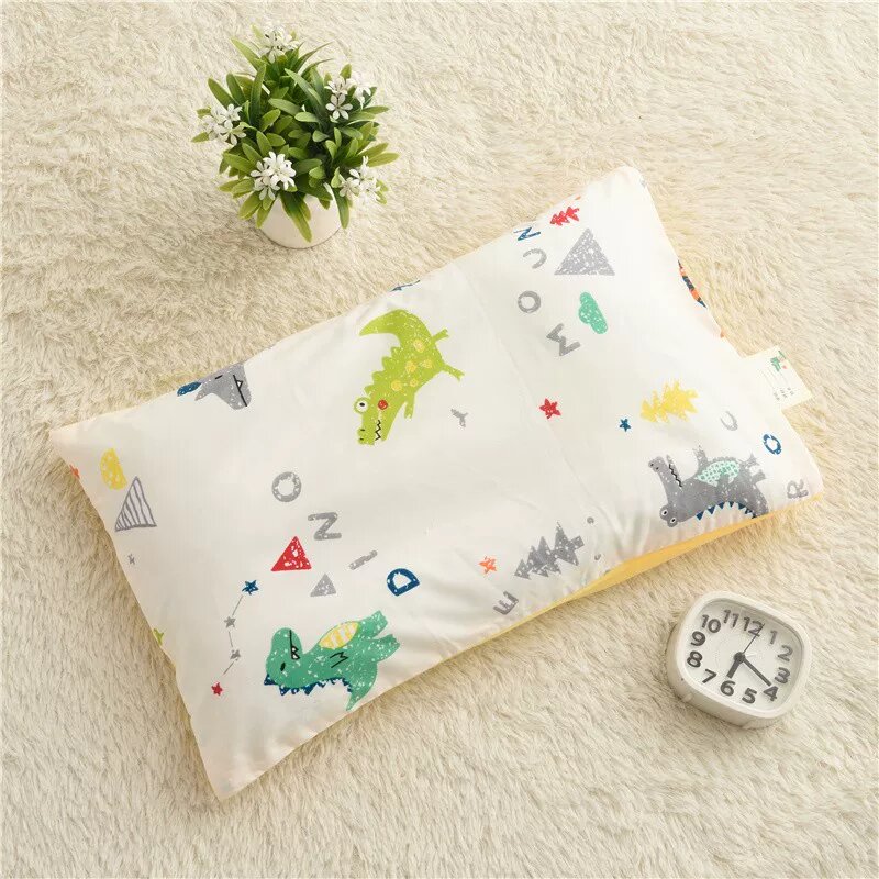 Хлопковая подушка для детей 3-10 лет, все сезоны, 30x50x8 см, маленький динозавр для детского сада
