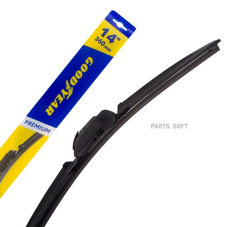 Щетка стеклоочистителя бескаркасная GoodYear 14"/360 мм Premium всесезонная 8 переходников GOODYEAR GY000434 | цена за 1 шт