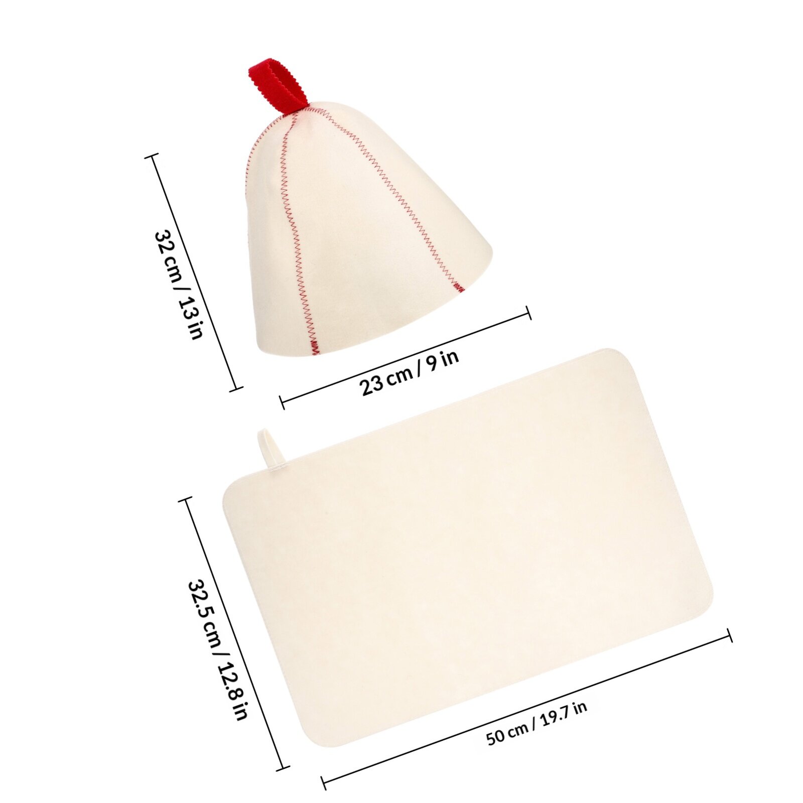 Комплект Из 1 Шапки Для Бани Из Фетра Красного Цвета 34x23x0.8Cm Подходит Для Сауны И Кемпинга