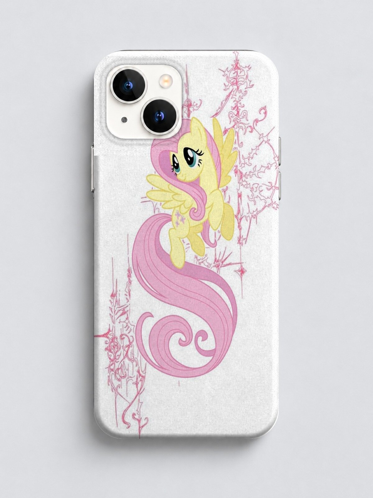 Прозрачный чехол на iPhone 14 Флаттершай My Little