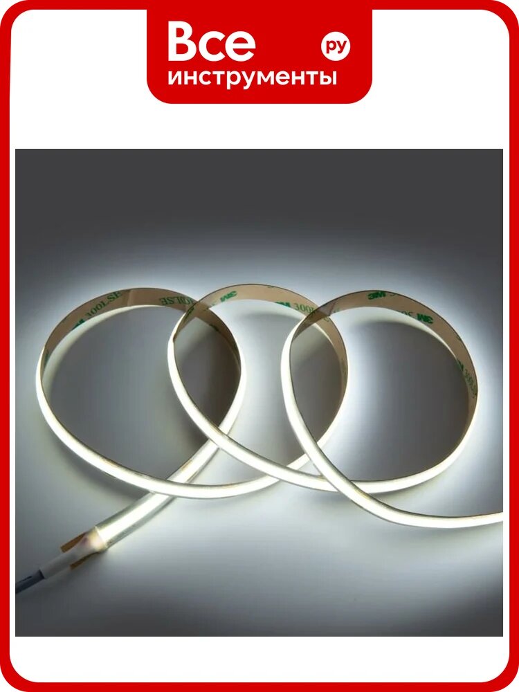 Лента светодиодная General Lighting Systems GLS-COB-528-14-24-IP20-6, 5 метров, 14Вт/м, 24В, 10мм, 528 диодов/м, 1600 Лм/м, IP20, 6500К -холодный белый 502924