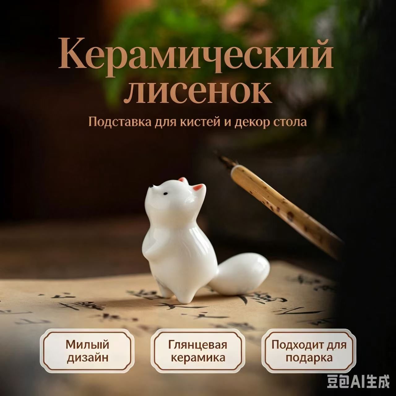 Подставка для кистей "лисенок"