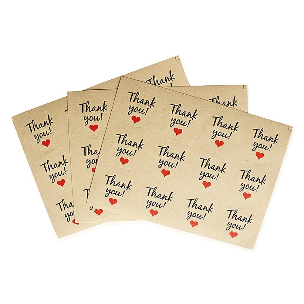 600 Штук Бумажные Этикетки С Thank You На Клеевой Основе Для Подарков И Handmade 50 Листов