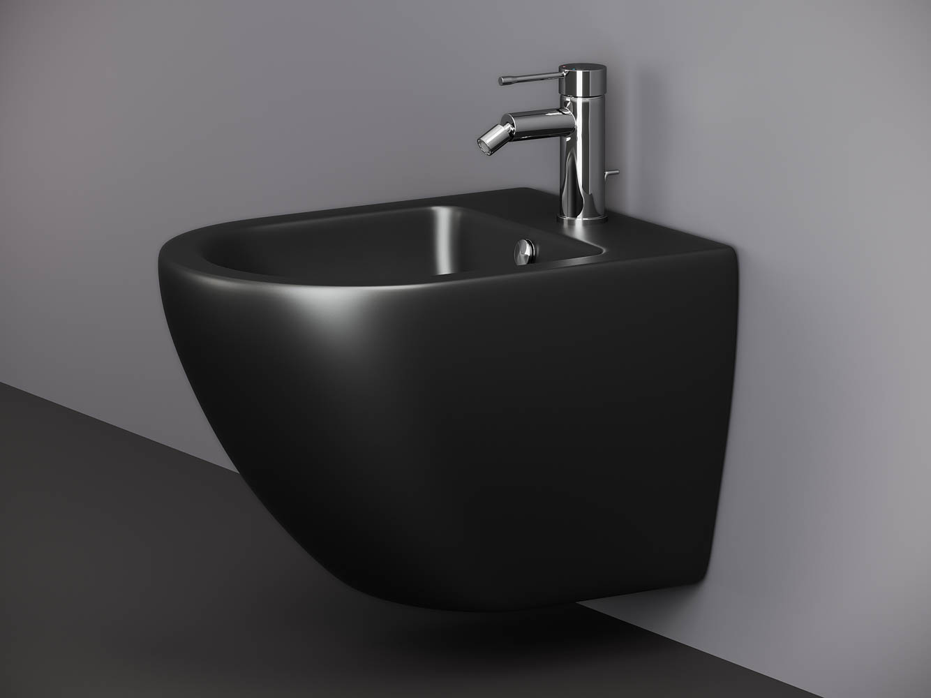 Биде подвесное Ceramicanova Метрополь / Metropol CN4003MB 49x37x32,5 скрытый монтаж, черный матовый