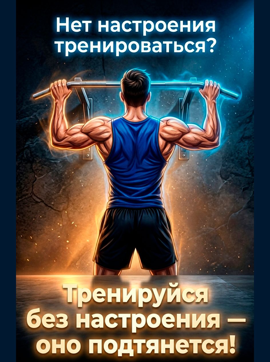 Магнит на холодильник "Если нет настроения. Тренируйся без настроения", спортивный мотиватор, подарок спортсмену, приколы