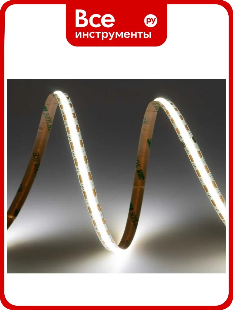 Лента светодиодная ELF LED 600 COB диодов, 24В, 5м, ширина 8мм, белый нейтральный 4000-4500К ELFLED-600COB-8-nw4K-24