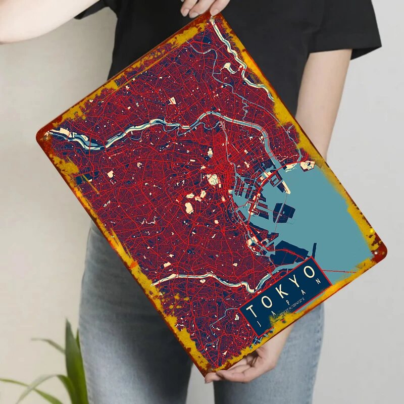 Металлическая карта Токио