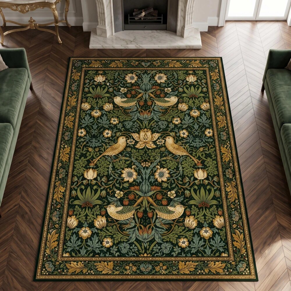Ковёр из флиса William Morris геометрический 40x60cm, 1