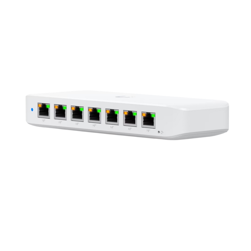 Коммутатор Ubiquiti USW-Ultra управляемый, 8 портов 1 Гбит/с, 7 портов PoE, бюджет 42 Вт USW-Ultra