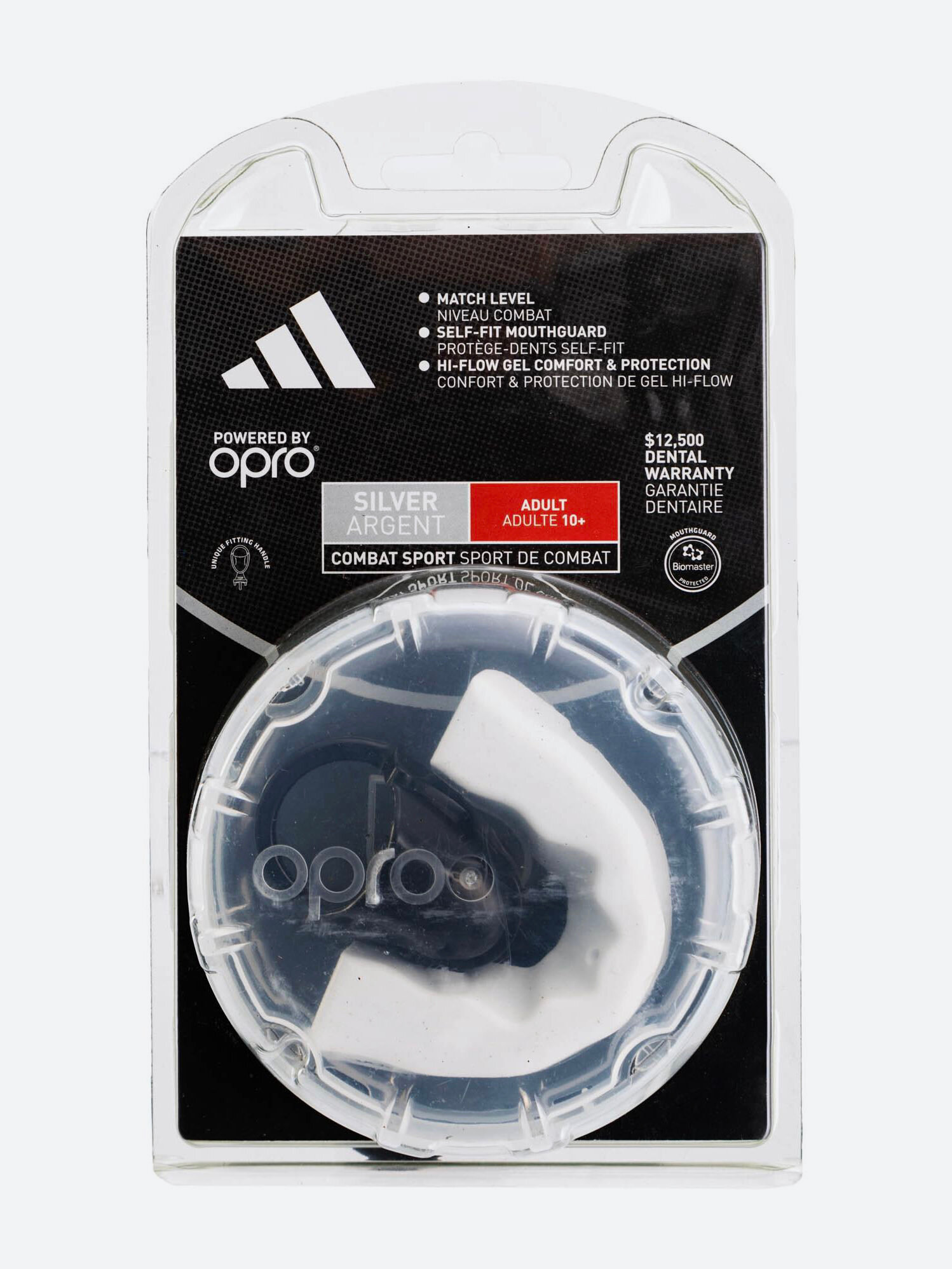 Adidas Капа одночелюстная Opro Silver Gen4 Self-Fit Mouthguard белая (размер Senior)