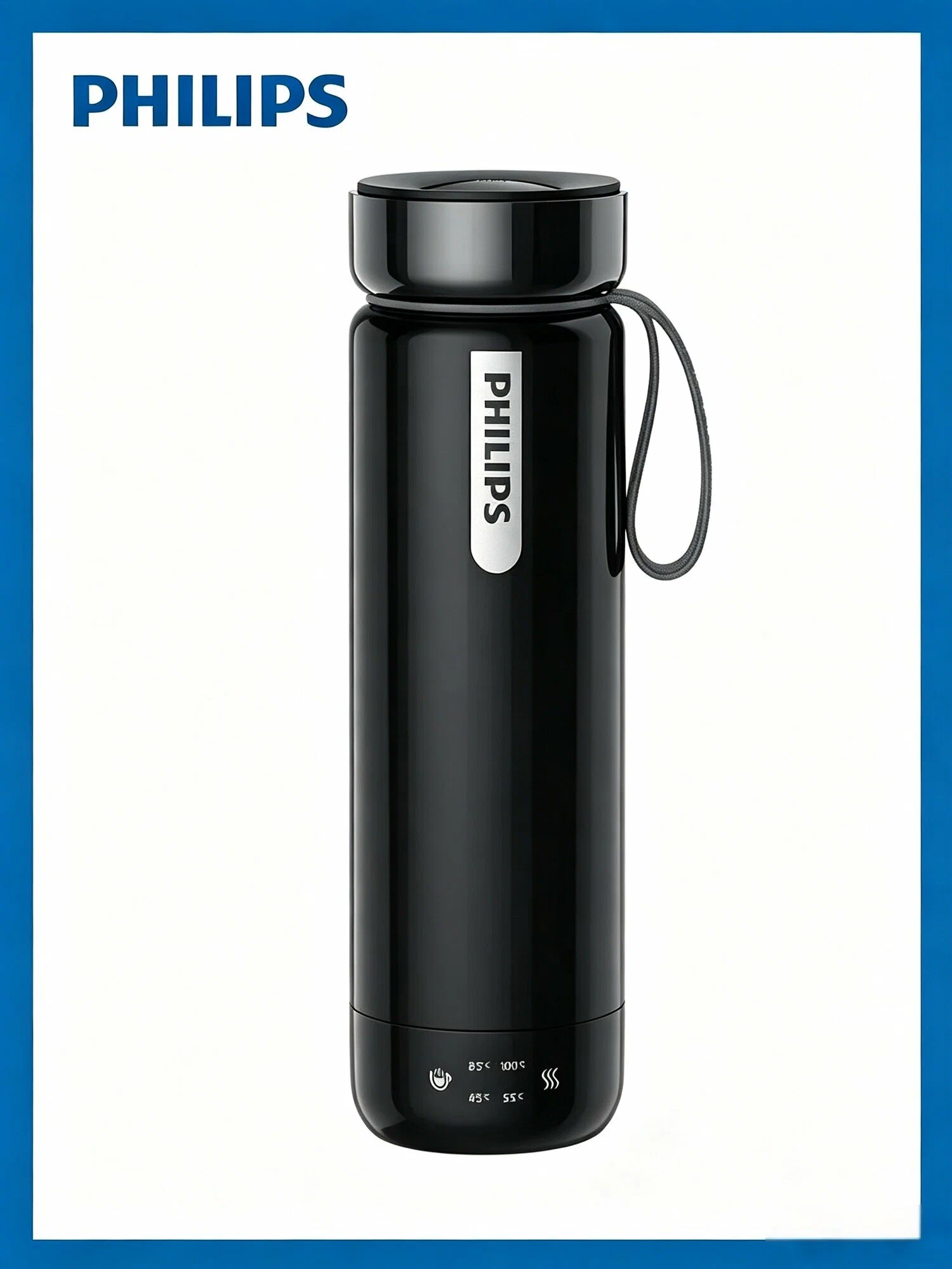Термокружка Philips, нержавеющая сталь, объем 0,35л, черная.