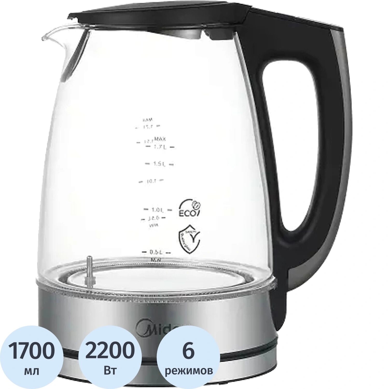 Midea Чайник электрический Midea MK-8019 серебристый