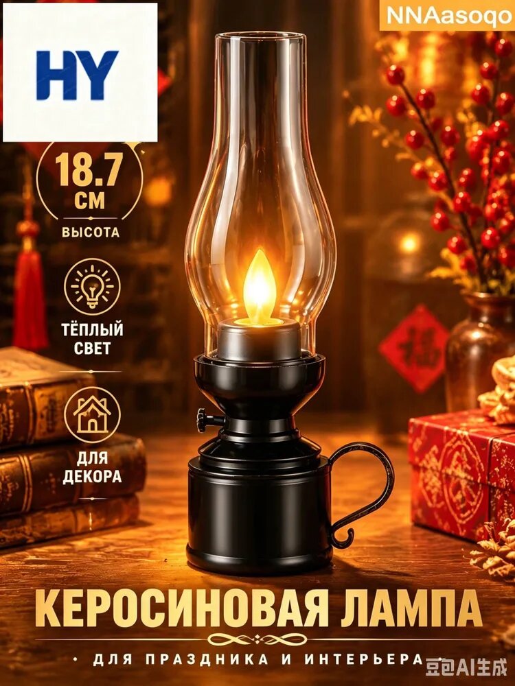 Ретро электронная лампа имитация керосинки