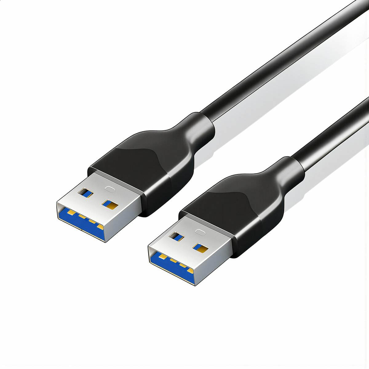 Кабель USB 3.0 мужчина на мужчина длиной 0.3 метра чисто медный экранированный чёрный