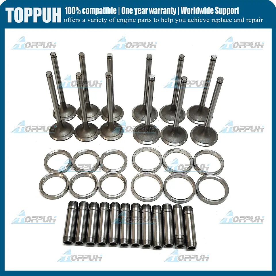1SET New EM100 For Hino Engine Valve Guide Seat Intake Valve & Exhaust Valve