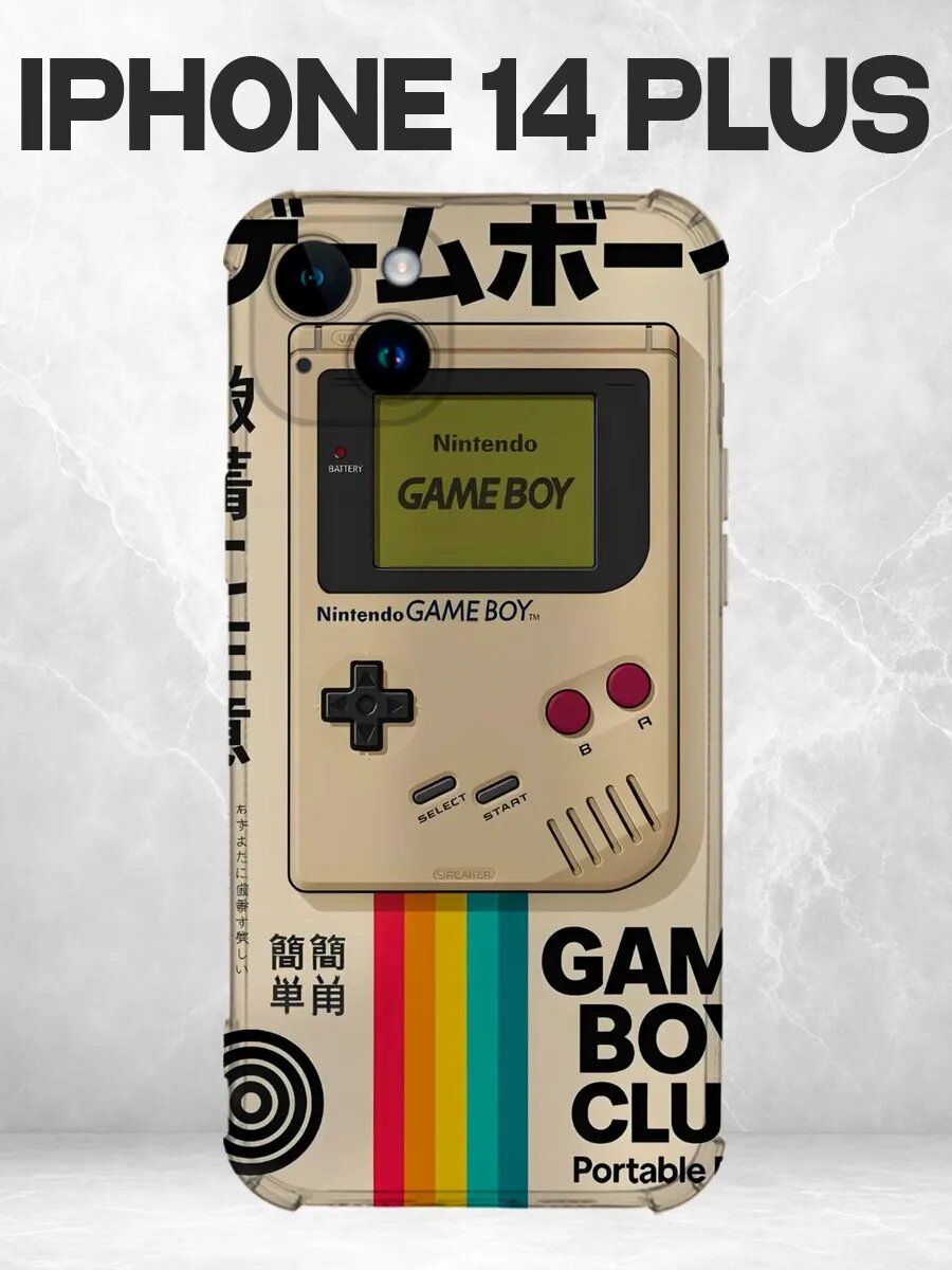 Чехол на iPhone 14 Plus с принтом Ретро Game Boy