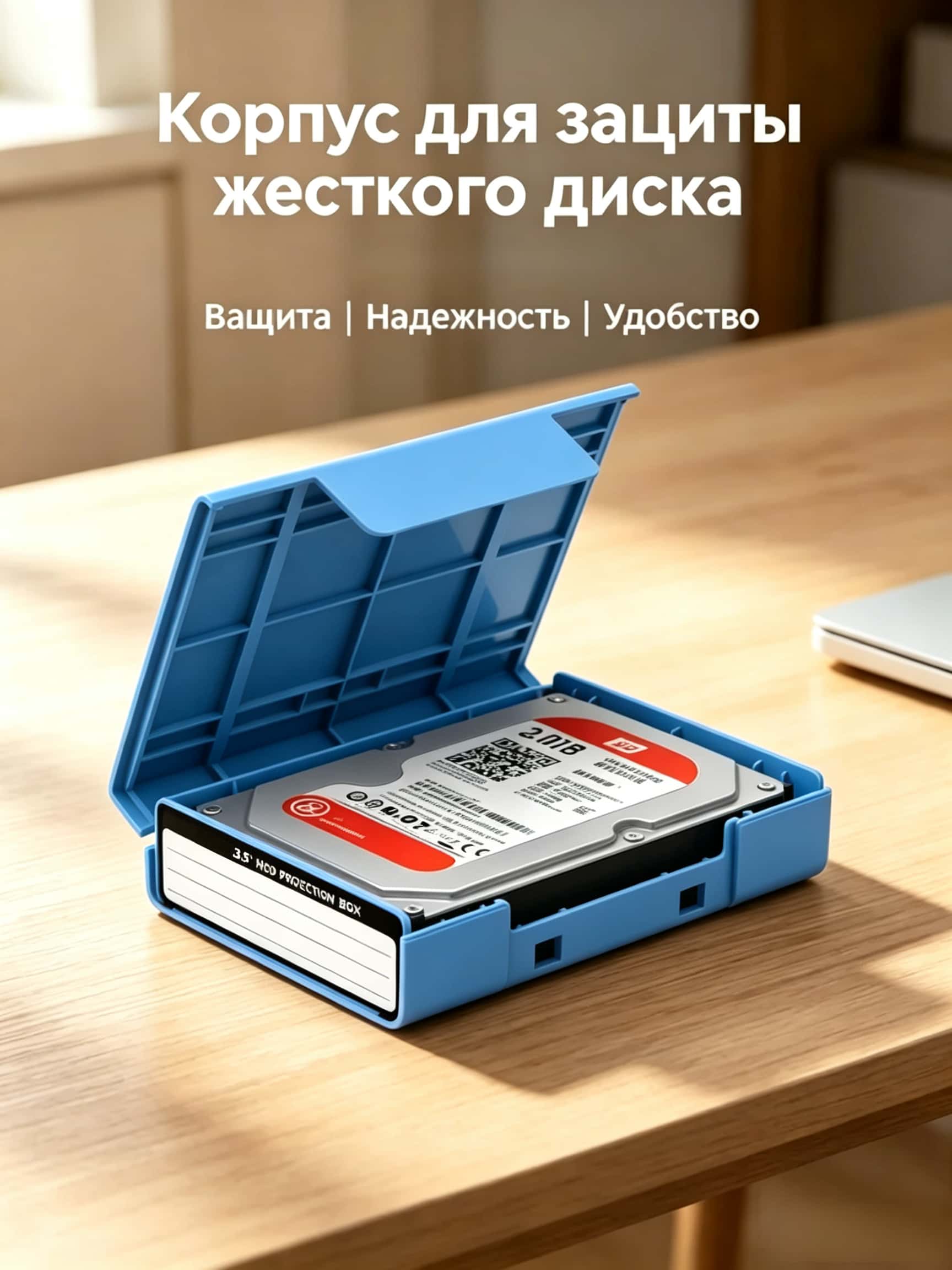 Коробкаконтейнер для хранения и защиты жесткого диска 3,5 дюйма, кейс для HDD, защитный бокс для жёсткого диска, органайзер для дисков