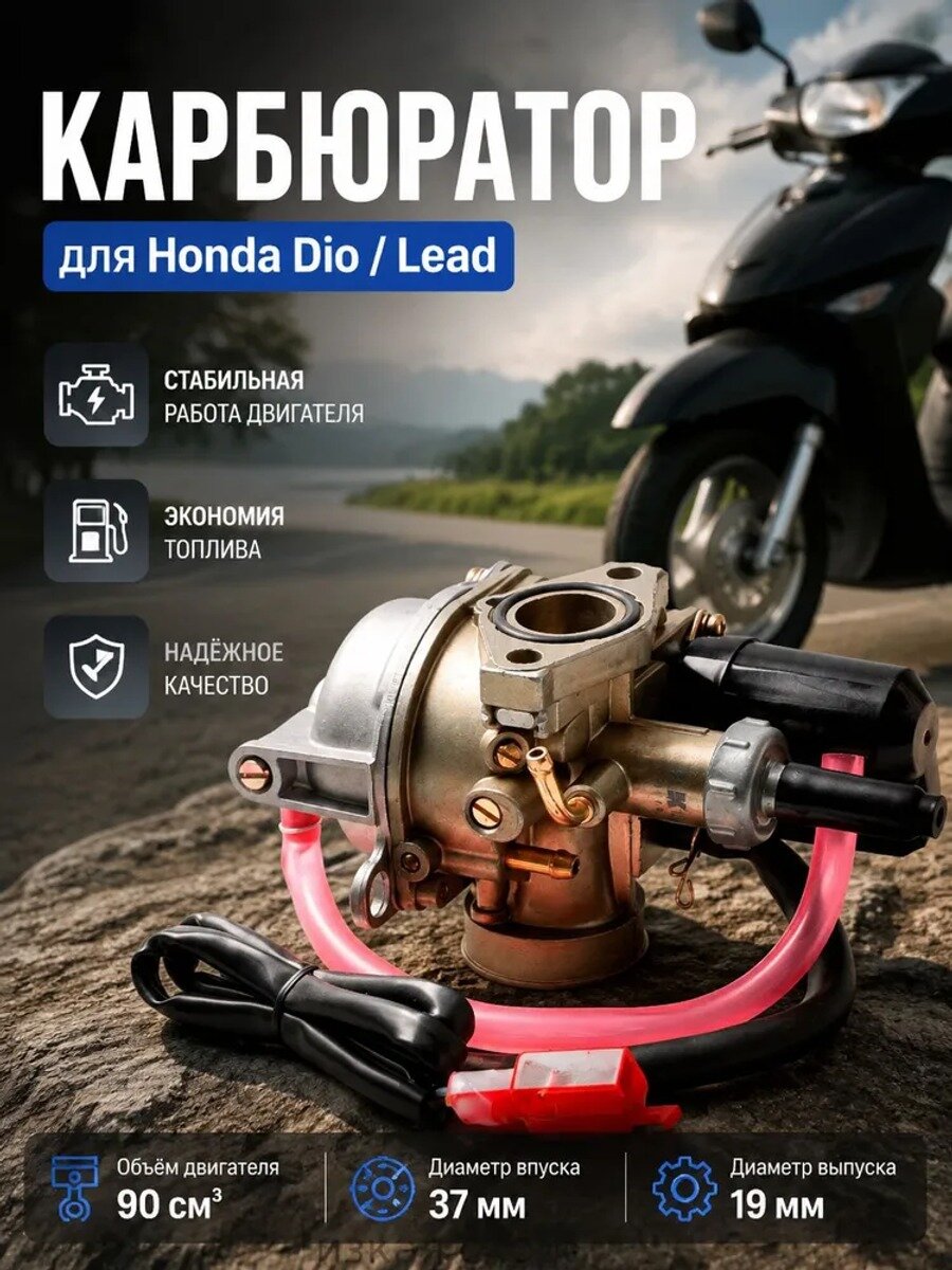 Карбюратор Honda Dio 27, для скутера Lead, 90 куб. см, диаметр 19 мм, SDTW KEIHIN