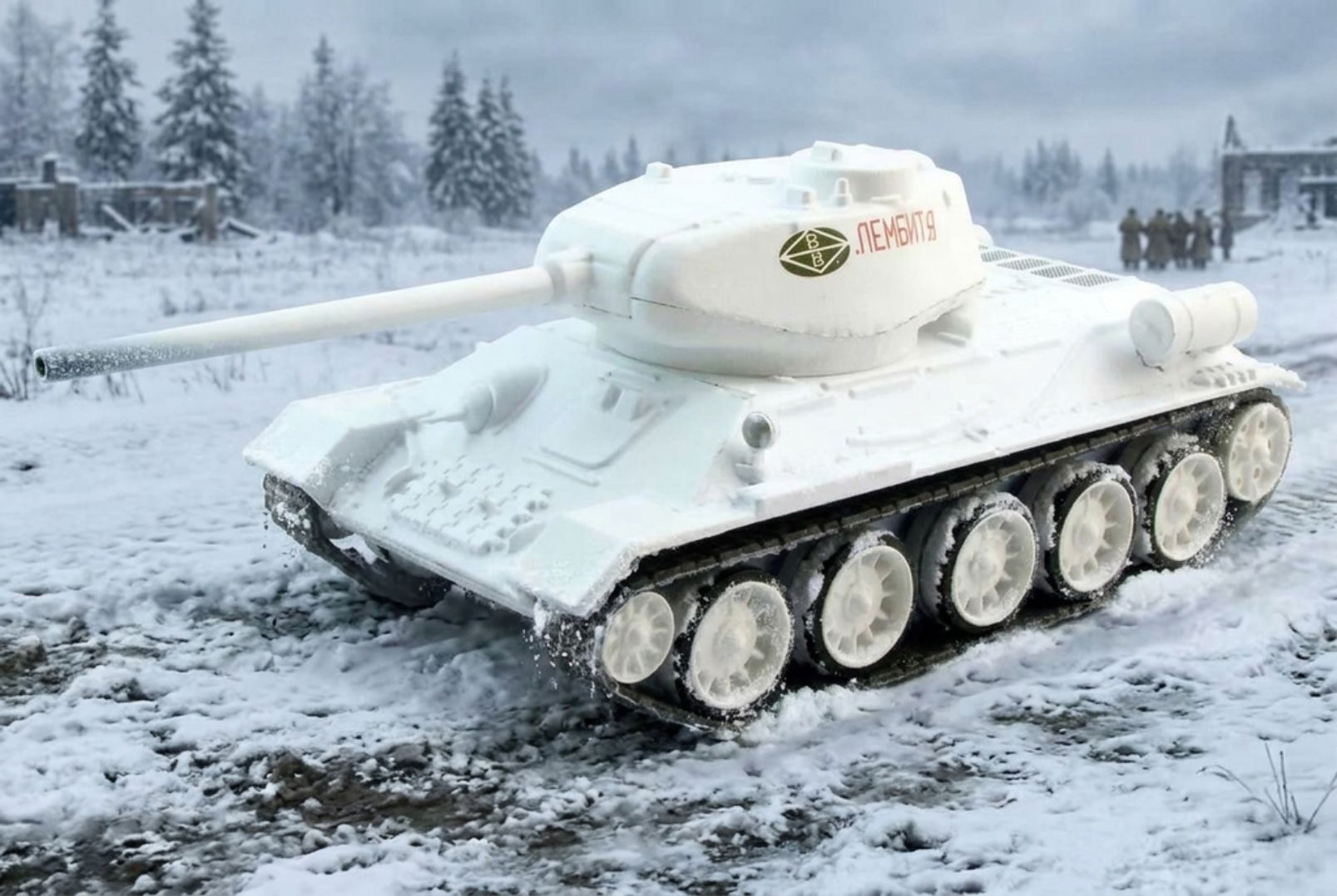 Масштабная модель 1/72, Танк Т-34-85 зимний камуфляж
