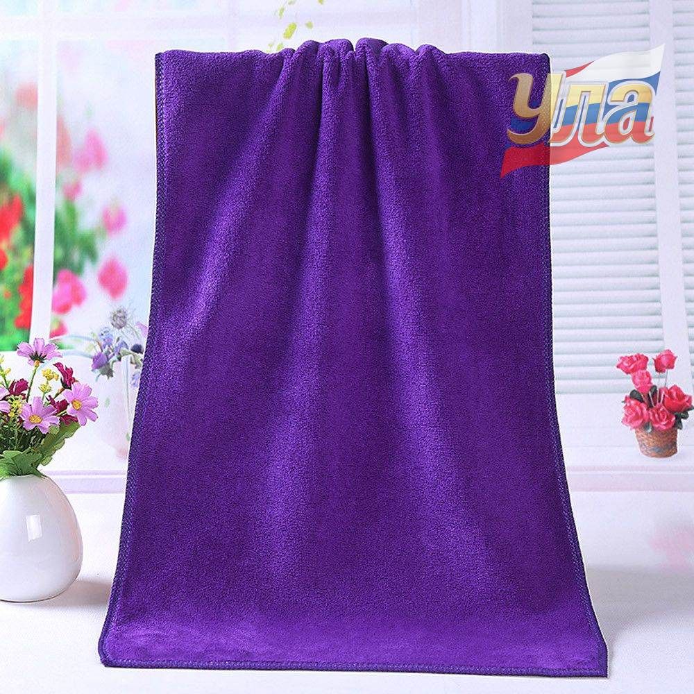 Полотенце банное 35x75 см, микрофибра, фиолетовый, 1 шт