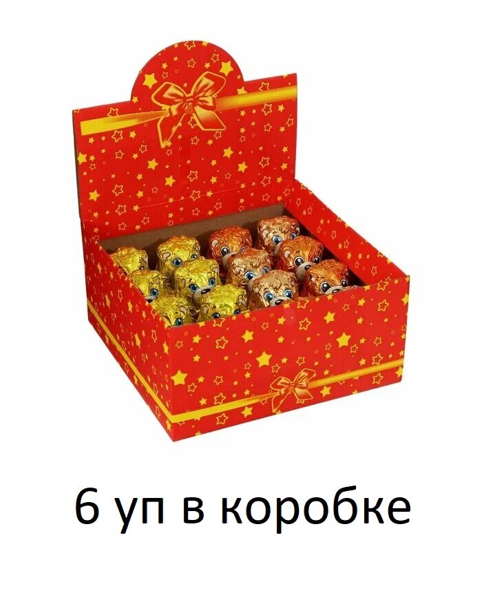 Изделие кондитерское Шоколадный Мир Мишка с маршмеллоу, 35 г, 16 шт, 6 уп в коробке