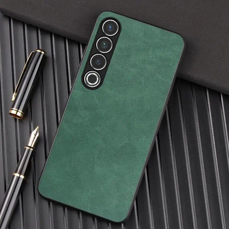 Чехол для Meizu 20 Pro 5G, зеленый, кожаный