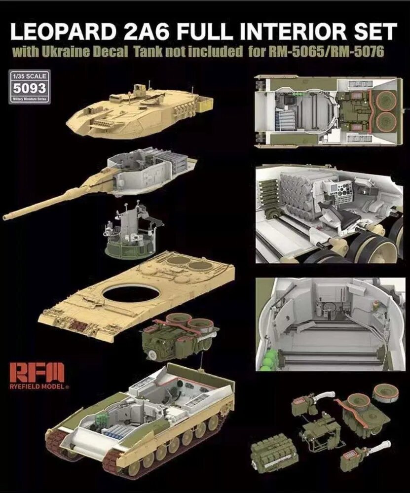 Rye Field RFM 5093 Леопард 2A6 Полная внутренняя структура (Без модели танка.)