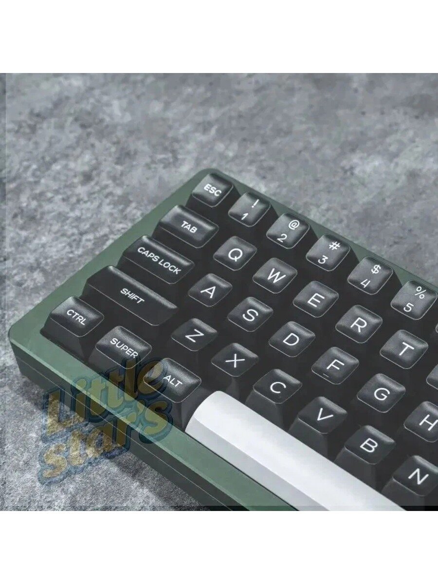 Кейкапы для механической клавиатуры WOB White и Black 160 шт PBT Двухцветное литье под давлением (белый и черный)