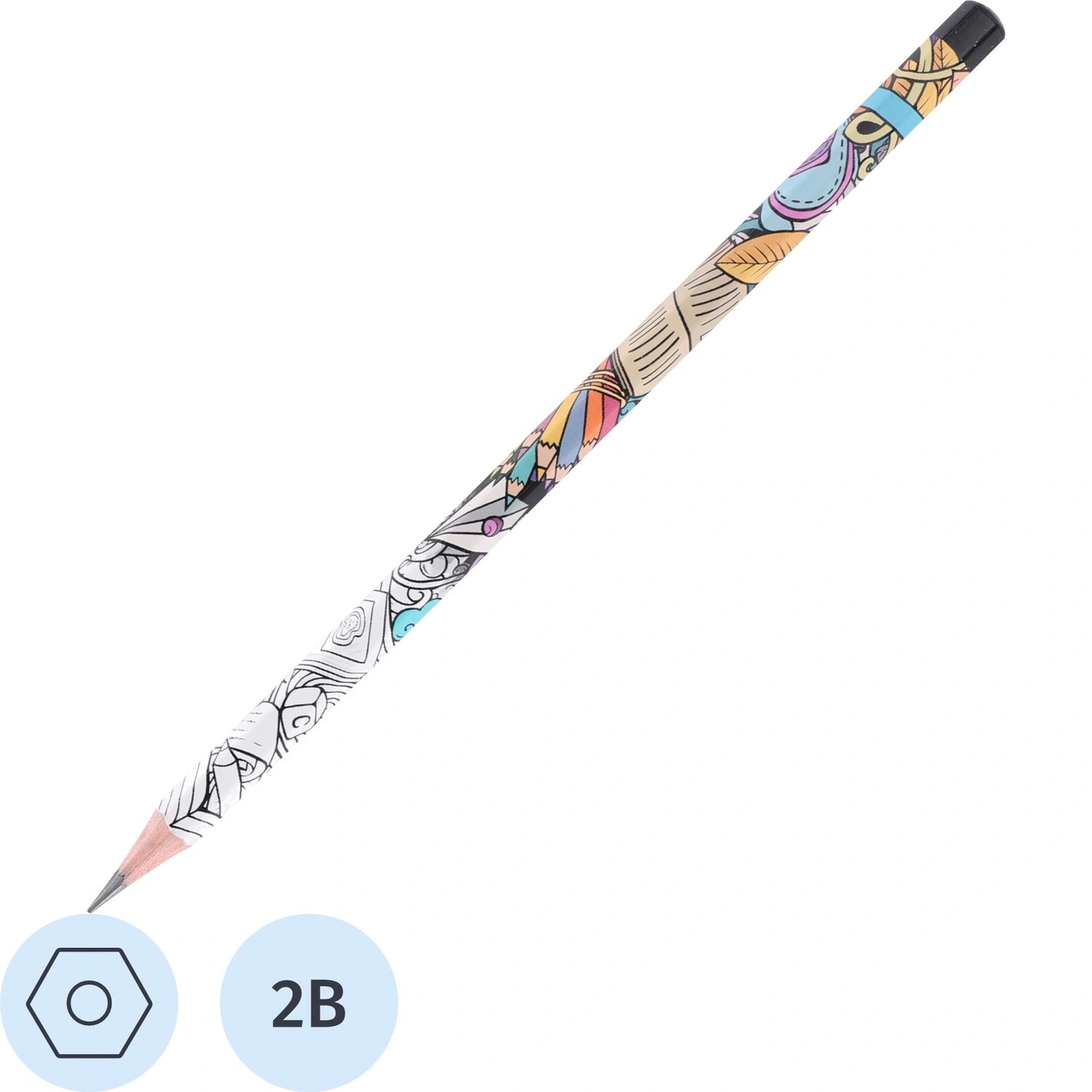 Deli Карандаш чернографитный 2B Deli Arti Graff заточенный шестигранный