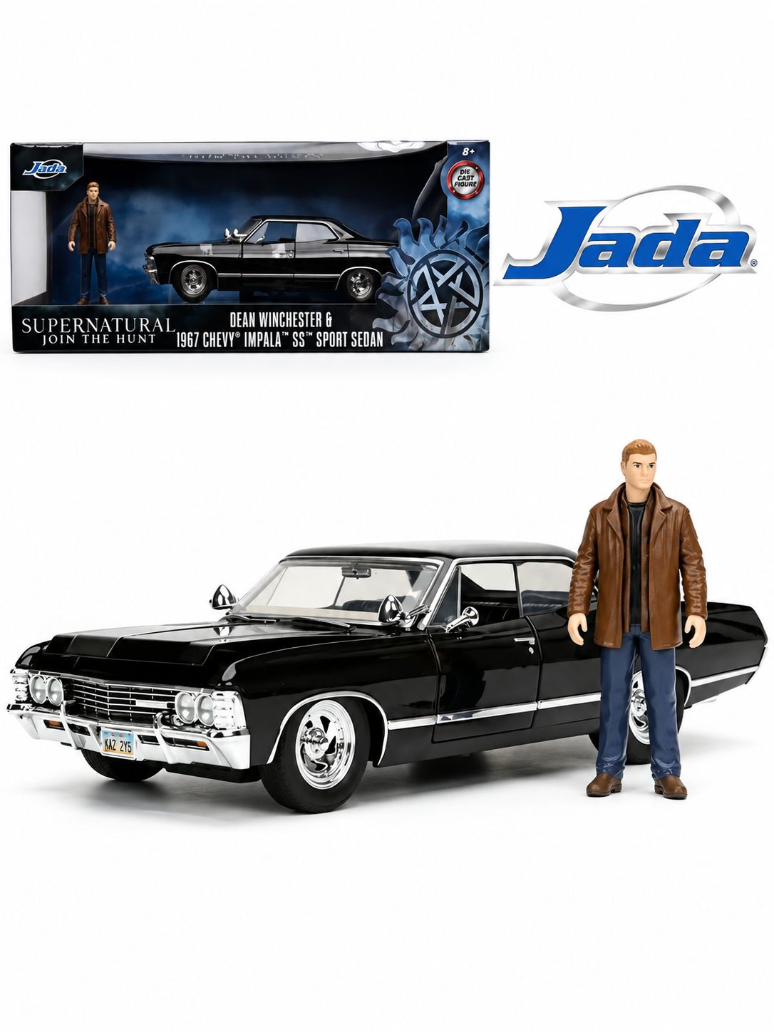 Обновленная версия 1:24 Модель автомобиля, Сила зла Импала, Dean Winchester & 1967 Chevrolet Impala SS Supernatural
