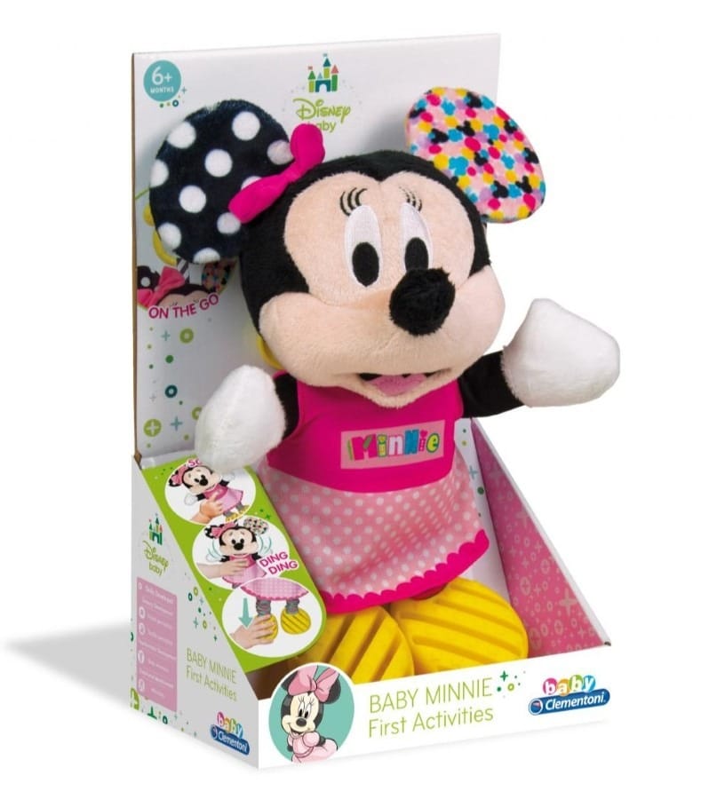Мягкая игрушка Clementoni Baby "Мышка Минни", красный, черный