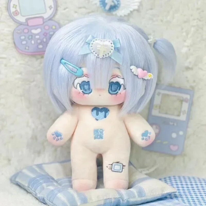 Плюшевая кукла Kawaii Anime Doctor 20 см синяя розовая Naked child A, There is a skeleton
