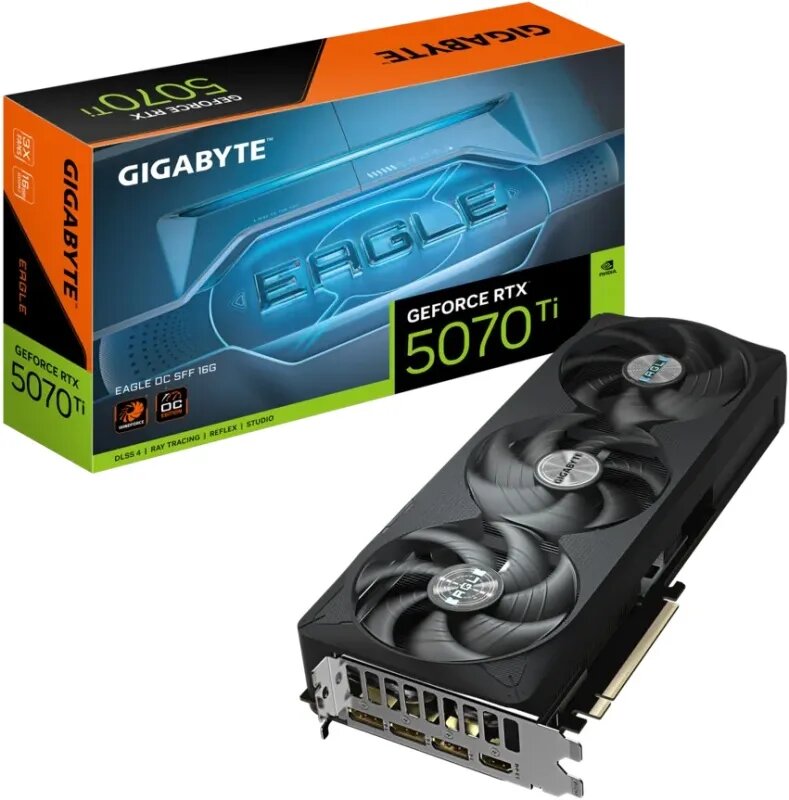 Видеокарта GIGABYTE GeForce RTX 5070 Ti GV-N507TEAGLE OC-16GD SFF, 16 ГБ