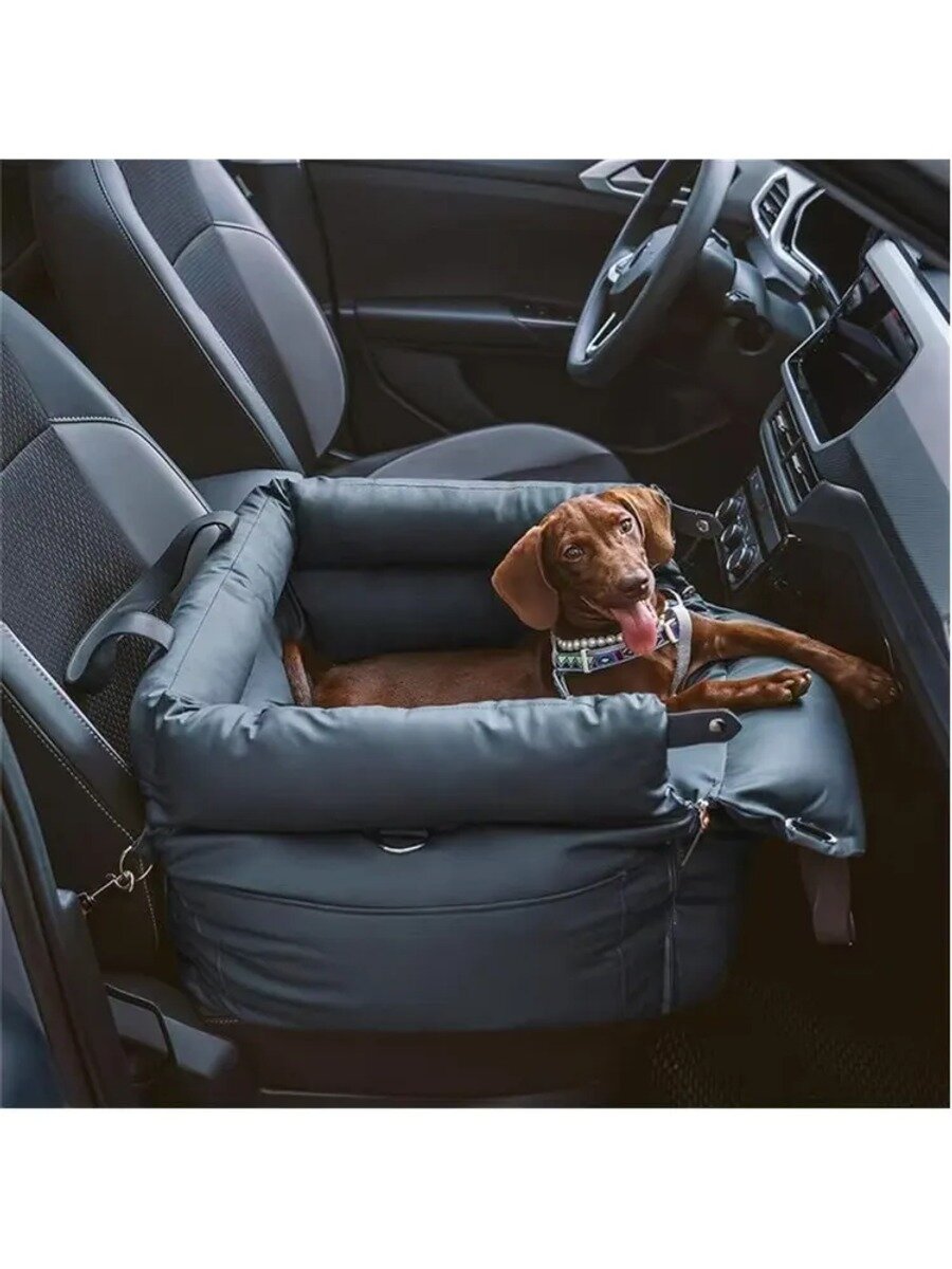 Автомобильная складная переноска для собак и кошек, темно-синяя, 500x500x450