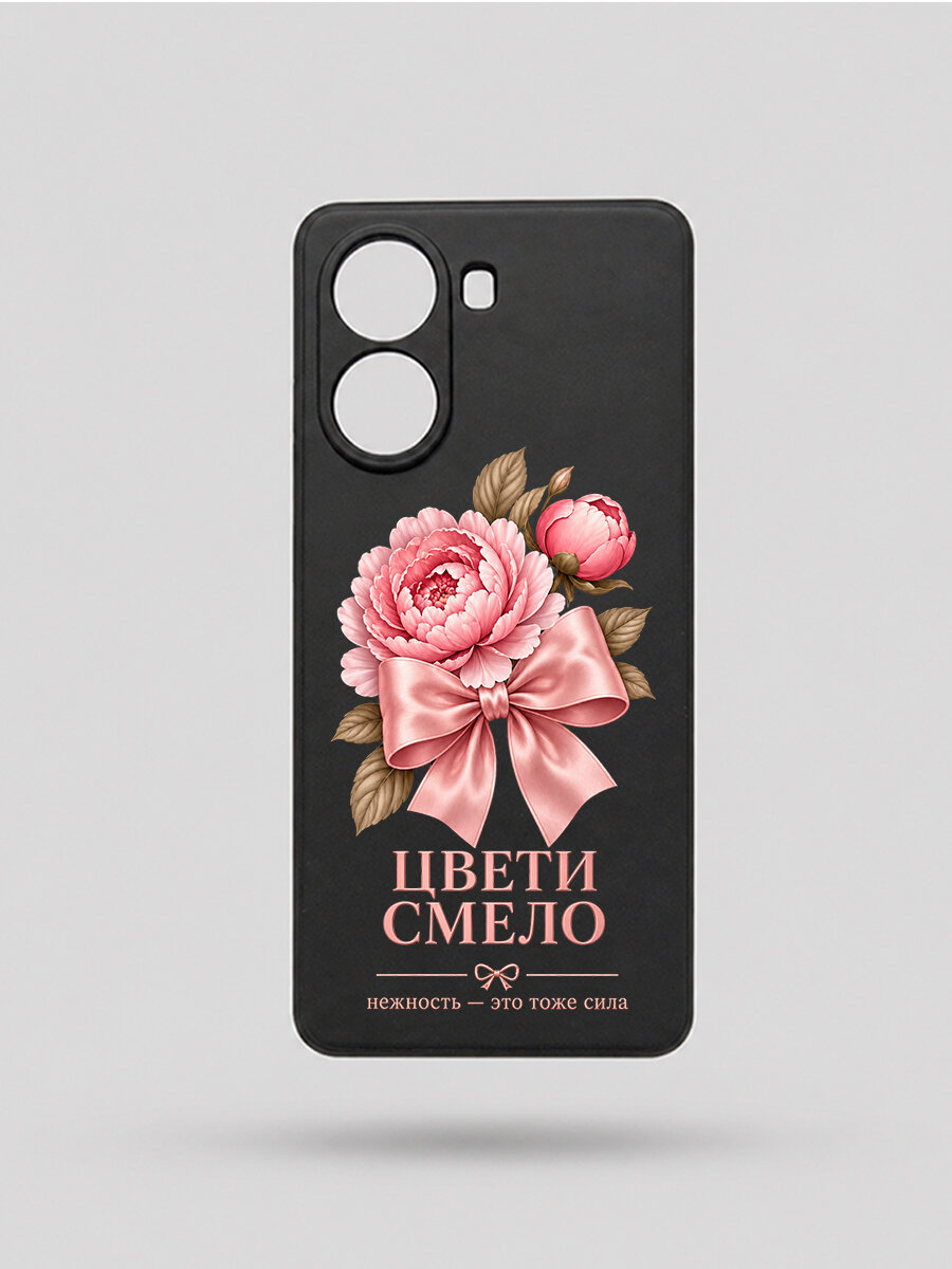 Чехол для Poco X7 PRO, силикон, Пионы, soft touch, матовый, мягкий, тонкий
