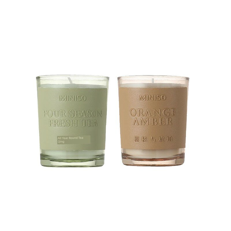 Набор ароматических свечей MINISO, цветочно-фруктовый аромат, Four Seasons Tea Clear и янтарный цитрус