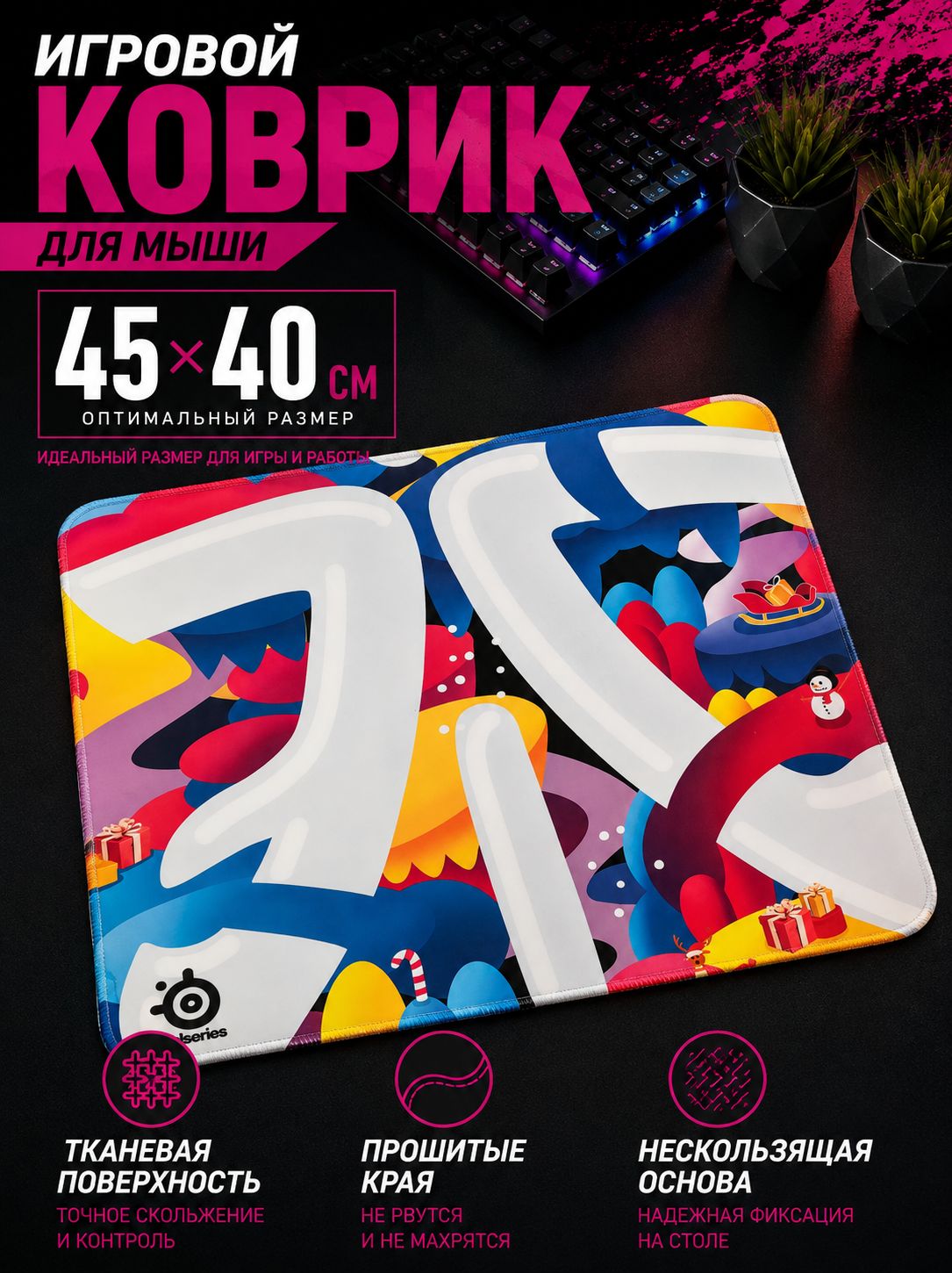 Игровой коврик для мыши 40*45 см Steelseries Qck Fnatic Edition