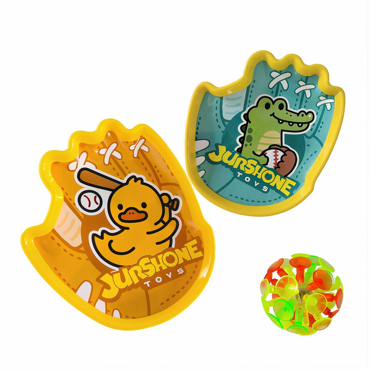Игровой набор для метания и ловли липучки с двумя ладонными присосками обычный мяч для детей от трёх лет для дома и улицы