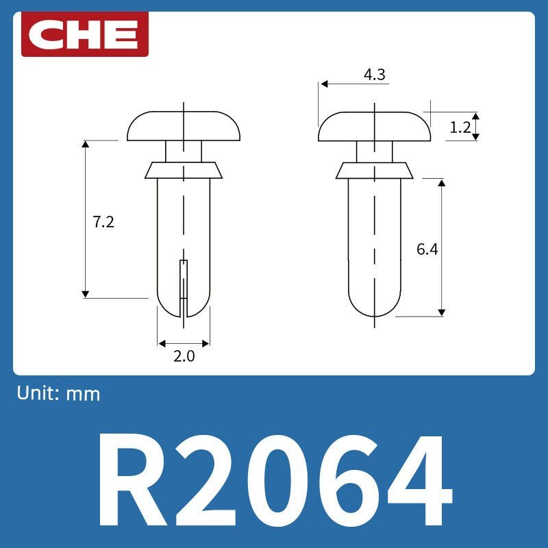 Белые пластиковые нейлоновые пресс-зажимные заклепки R2064, 1000 шт. для печатных плат с расширением