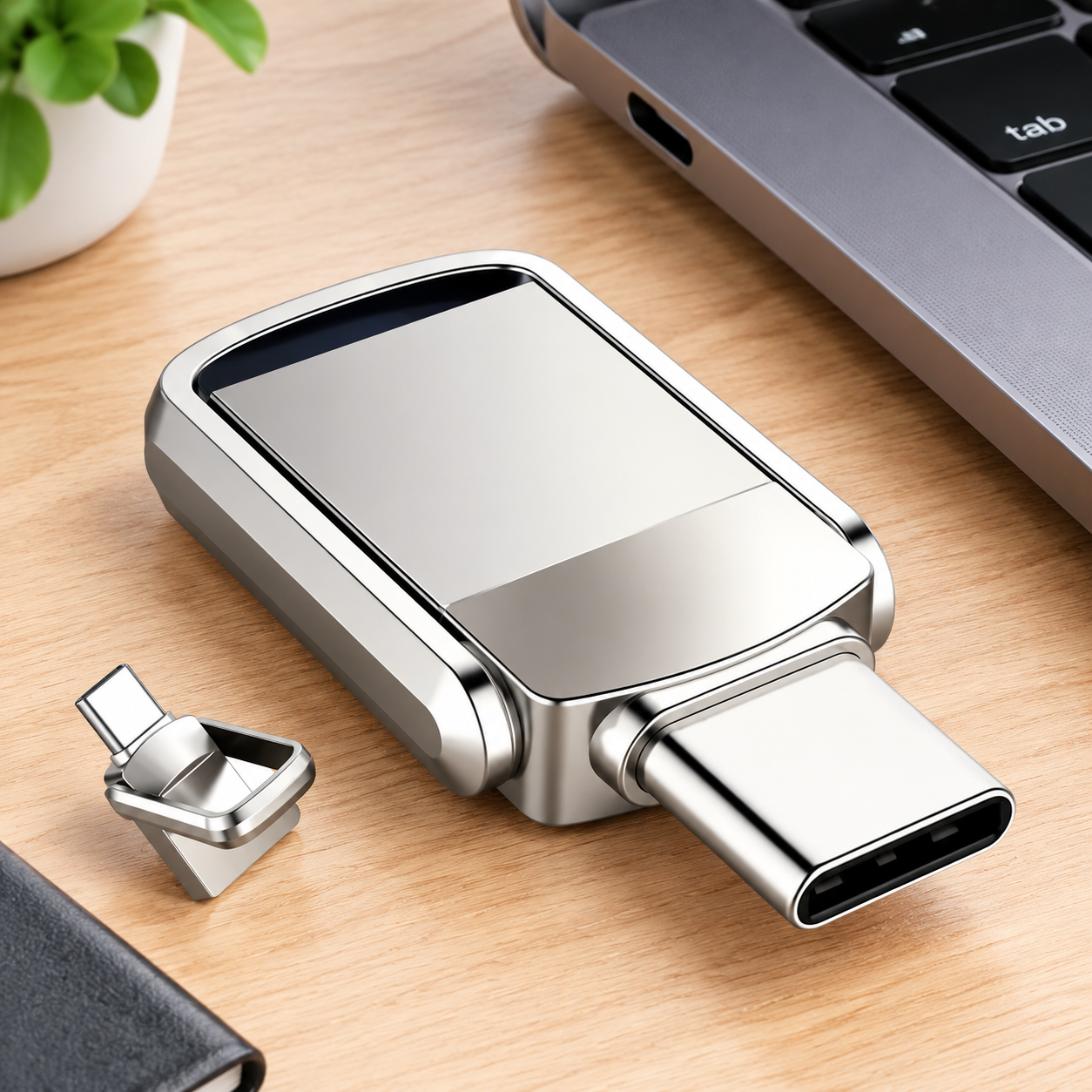 USB-накопитель Type-C 2ТБ, OTG (Цвет товара: серебристый)