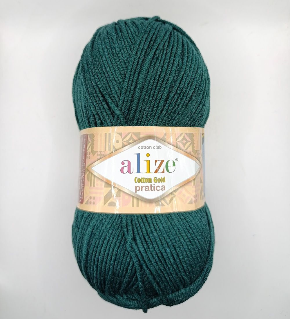 Пряжа для вязания Alize Cotton gold pratica 426 петроль 100 гр/220 м 55% хлопок, 45% акрил