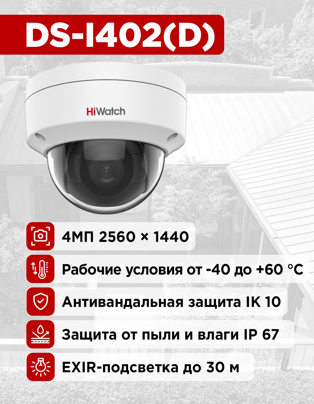 Hiwatch DS-I402 (D) (2.8 mm) IP-видеокамера