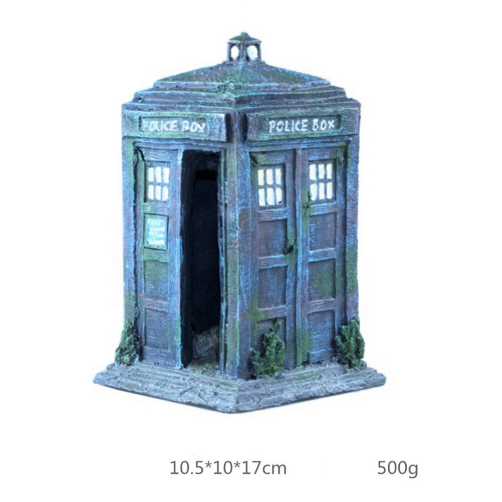 Декоративная Коробка Для Аквариума Из Прочного Резина Синего Цвета 17x10.5cm